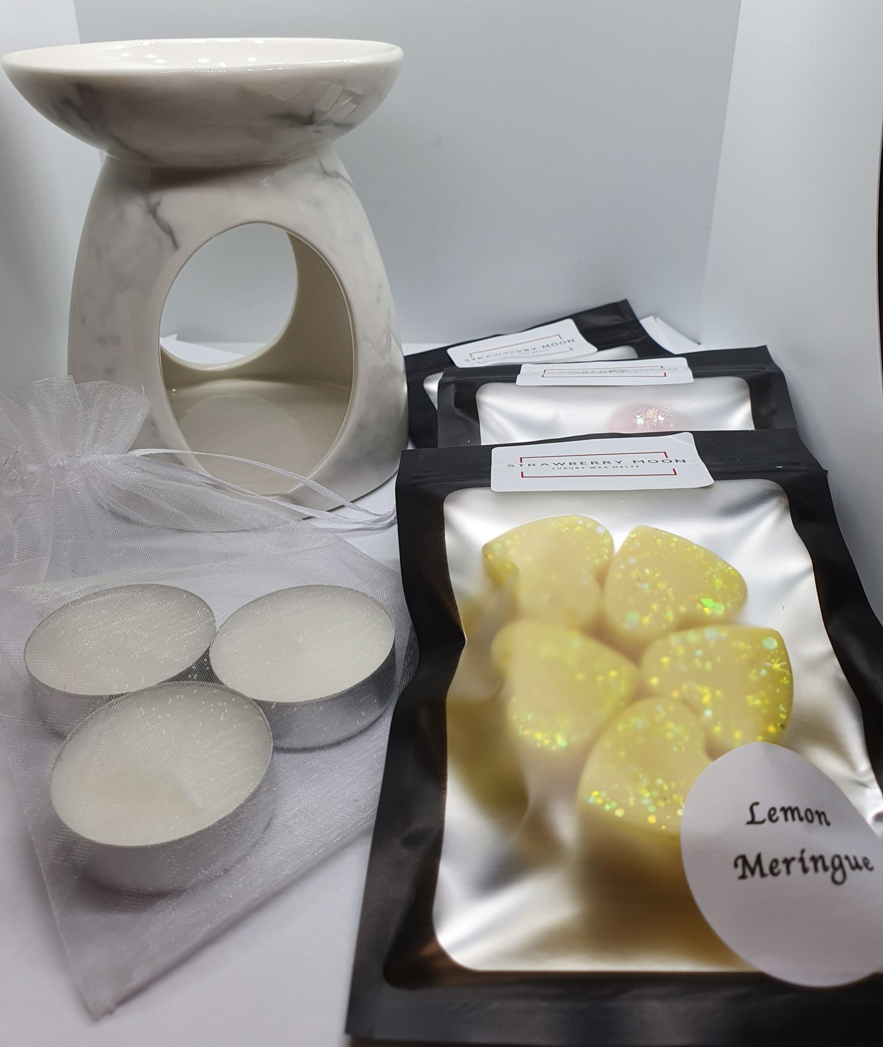 Grey Marble Wax Melt Gift Set Strawberry Moon